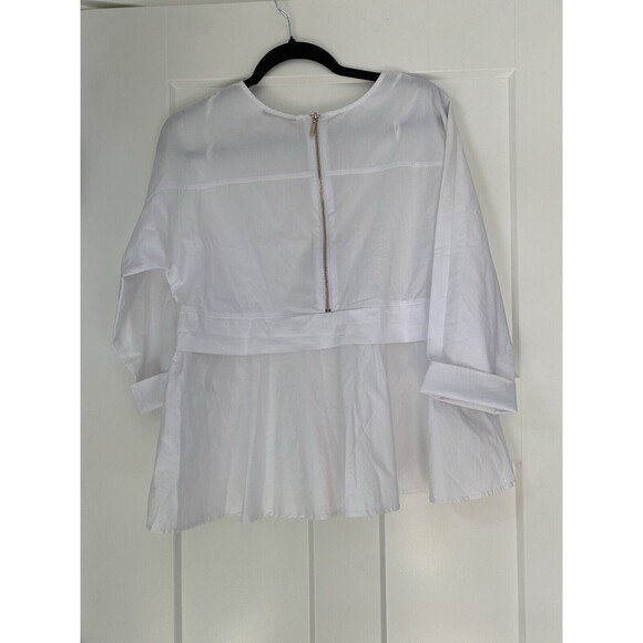 Riva White Blouse Zip Back Size Small - Picture 2 of 5